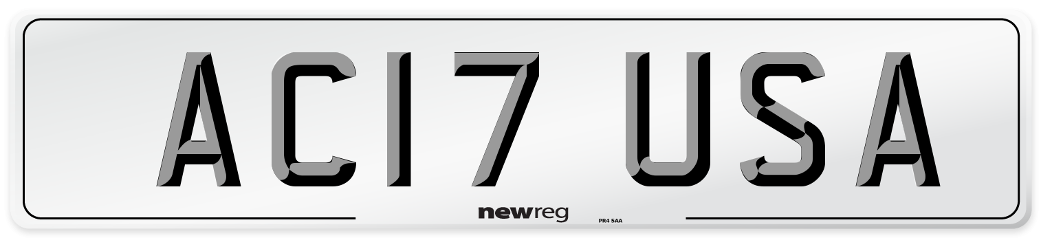 AC17 USA Number Plate from New Reg